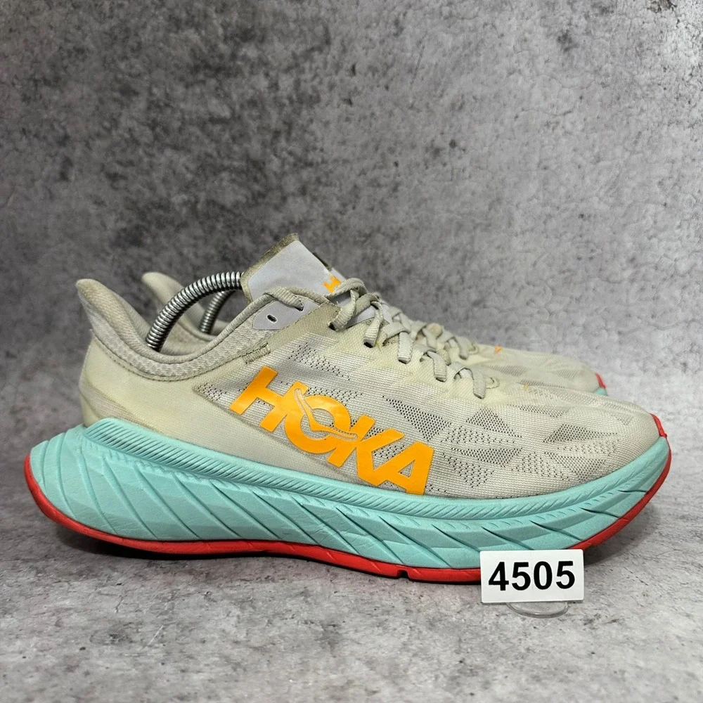 Hoka Carbon X 2 Mens Size 10 White Orange Running Shoes 1113526 WBOR